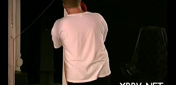 Mesmerizing gal is doing a strip -tease